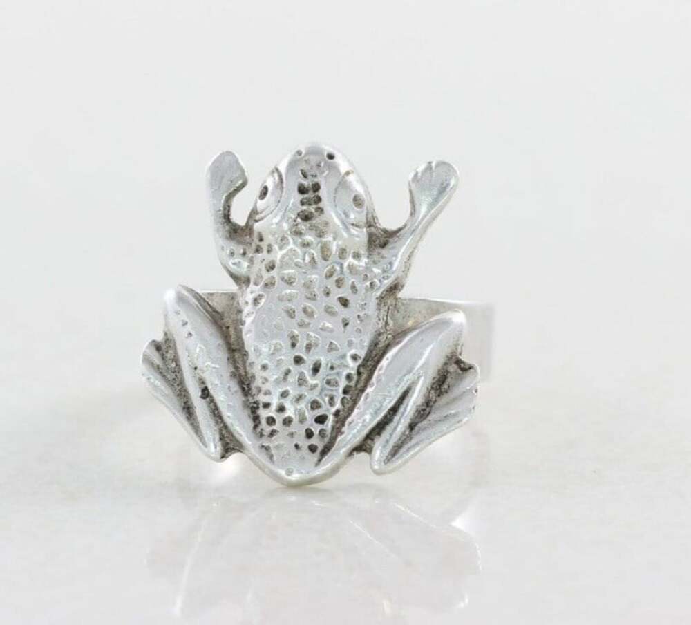 Sterling Silver Frog Ring size 7